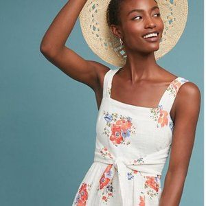 Anthropologie meadow rue white floral dress